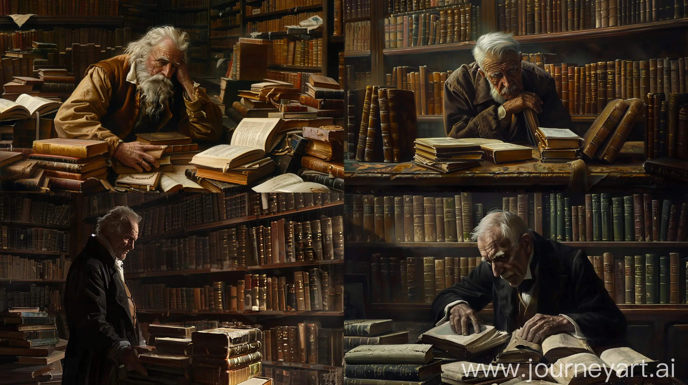 Portrait-of-a-Thoughtful-Antiquarian-Surrounded-by-Ancient-Books-in-a-Historical-Library
