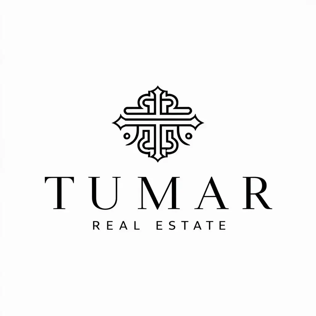 a logo design,with the text "Tumar", main symbol:Asian ornament,Moderate,be used in Real Estate industry,clear background