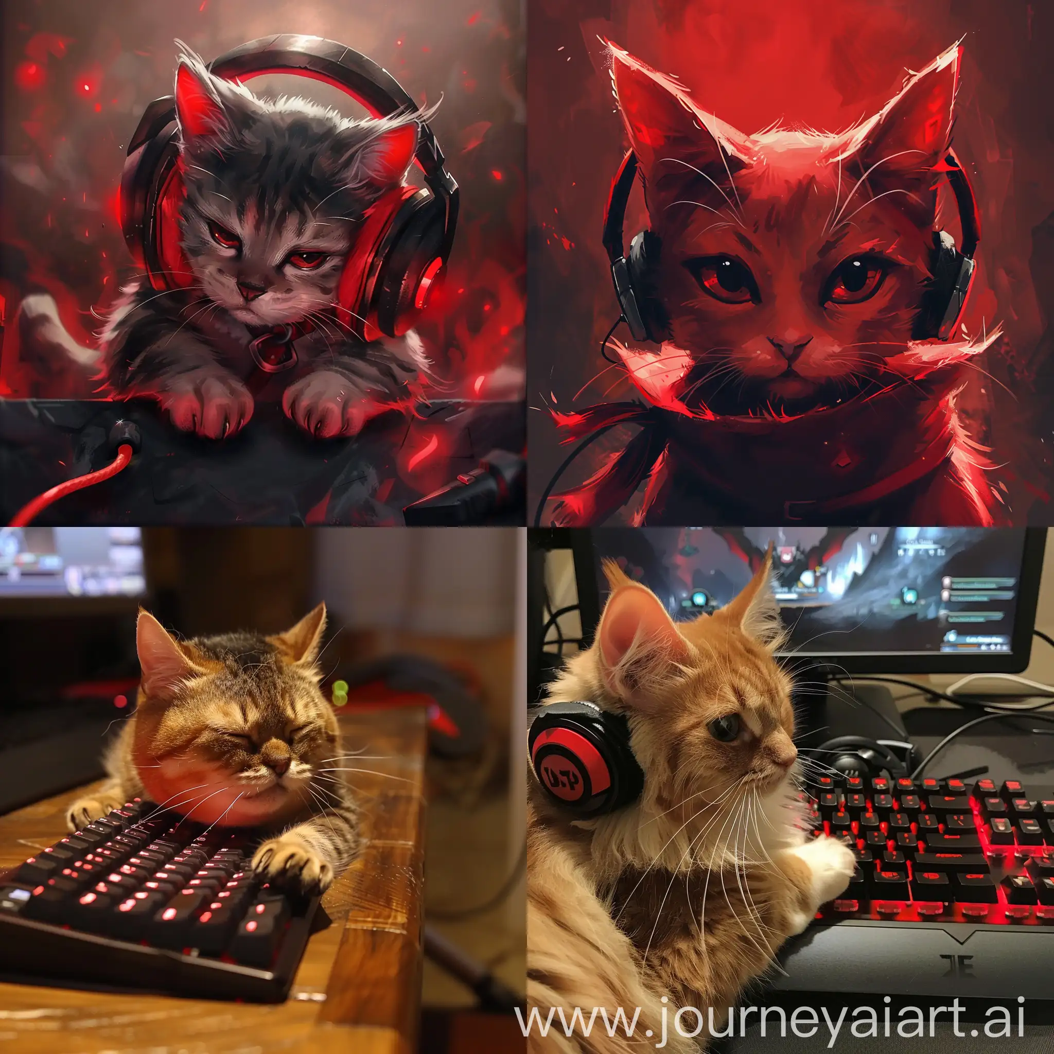 Anime-Cat-Playing-Dota-2-in-Vibrant-Red-Theme