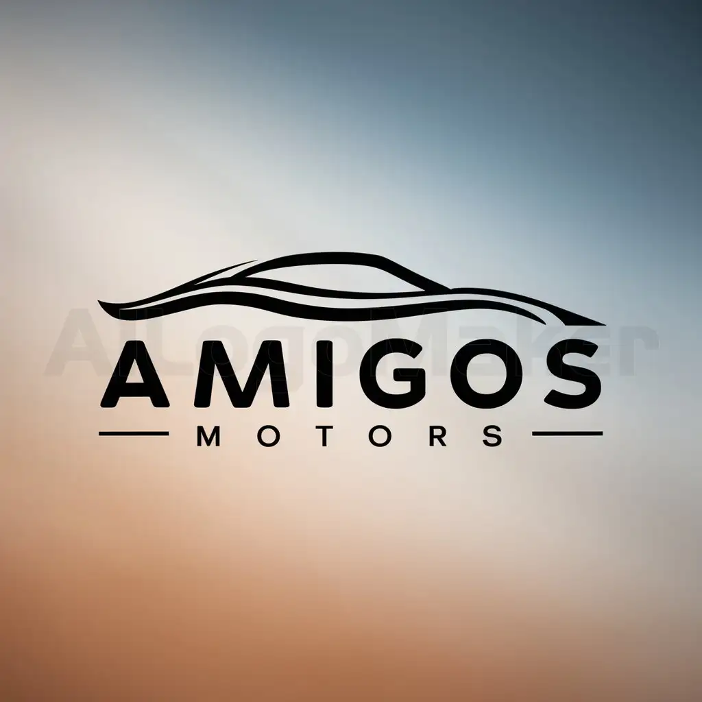 a logo design,with the text "Amigos Motors", main symbol:car,Moderate,clear background