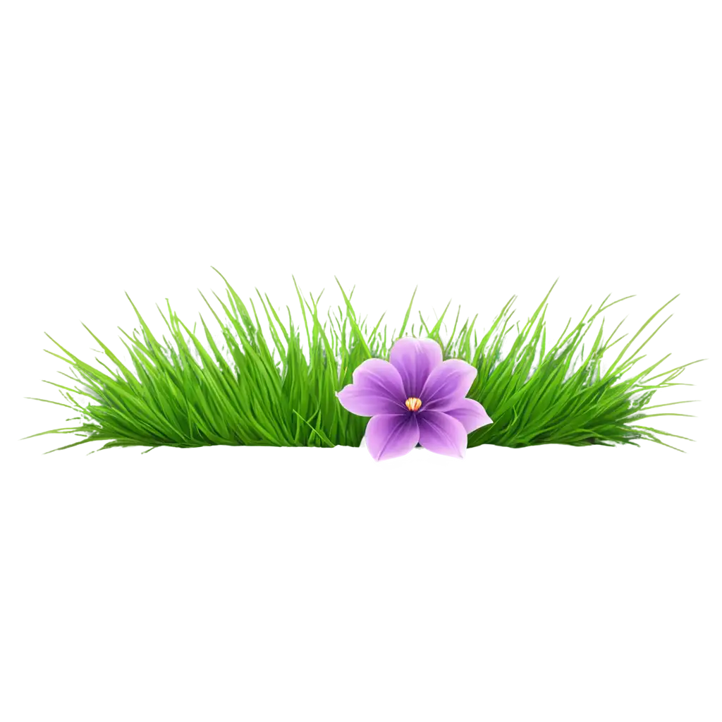  vector violet flower with grass