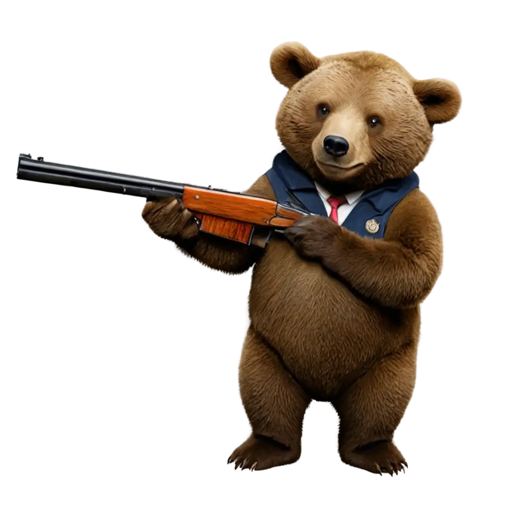 bear wiht shotgun