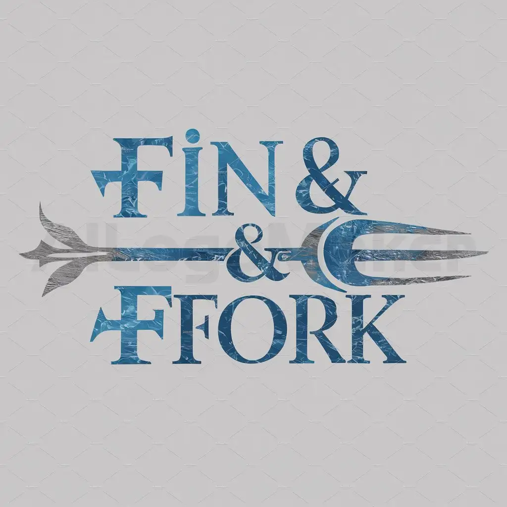 a logo design,with the text "FIN & FORK", main symbol:TRIDENT AND FISH,Moderate,clear background