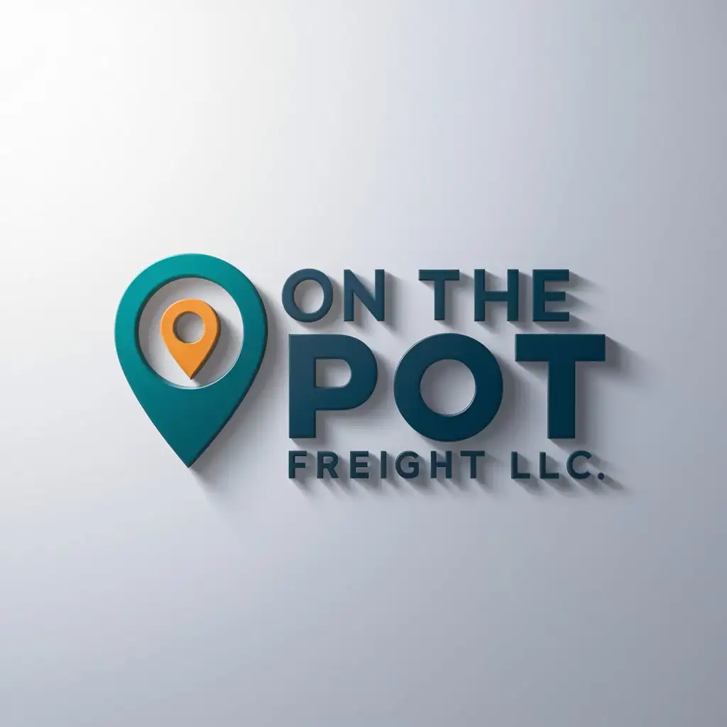 a logo design,with the text "On the spot freight LLC", main symbol:A gps marker pin used in navigation applications will be the center of logo integrated within the letter o of the text. white background.,Moderate,clear background