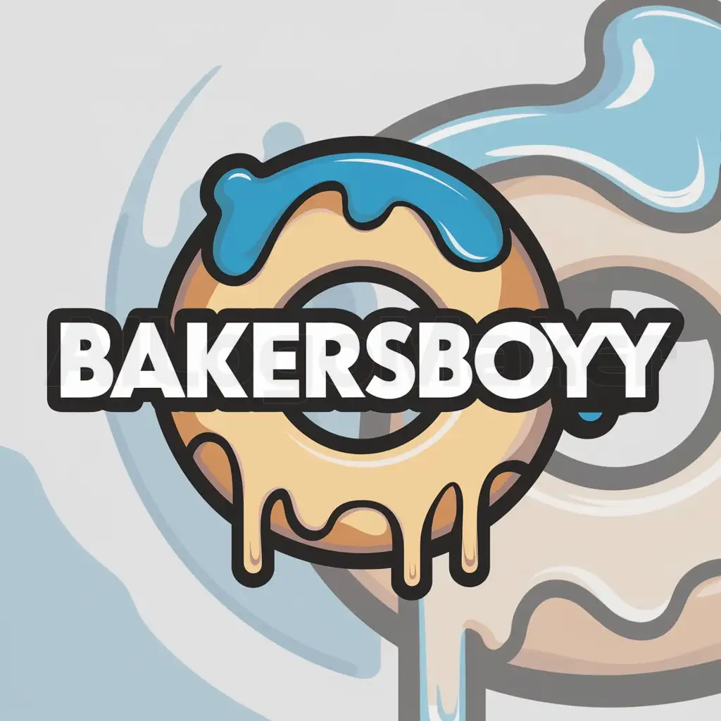 a logo design,with the text "bakersboyy", main symbol:glazed dripping donut,Moderate,clear background