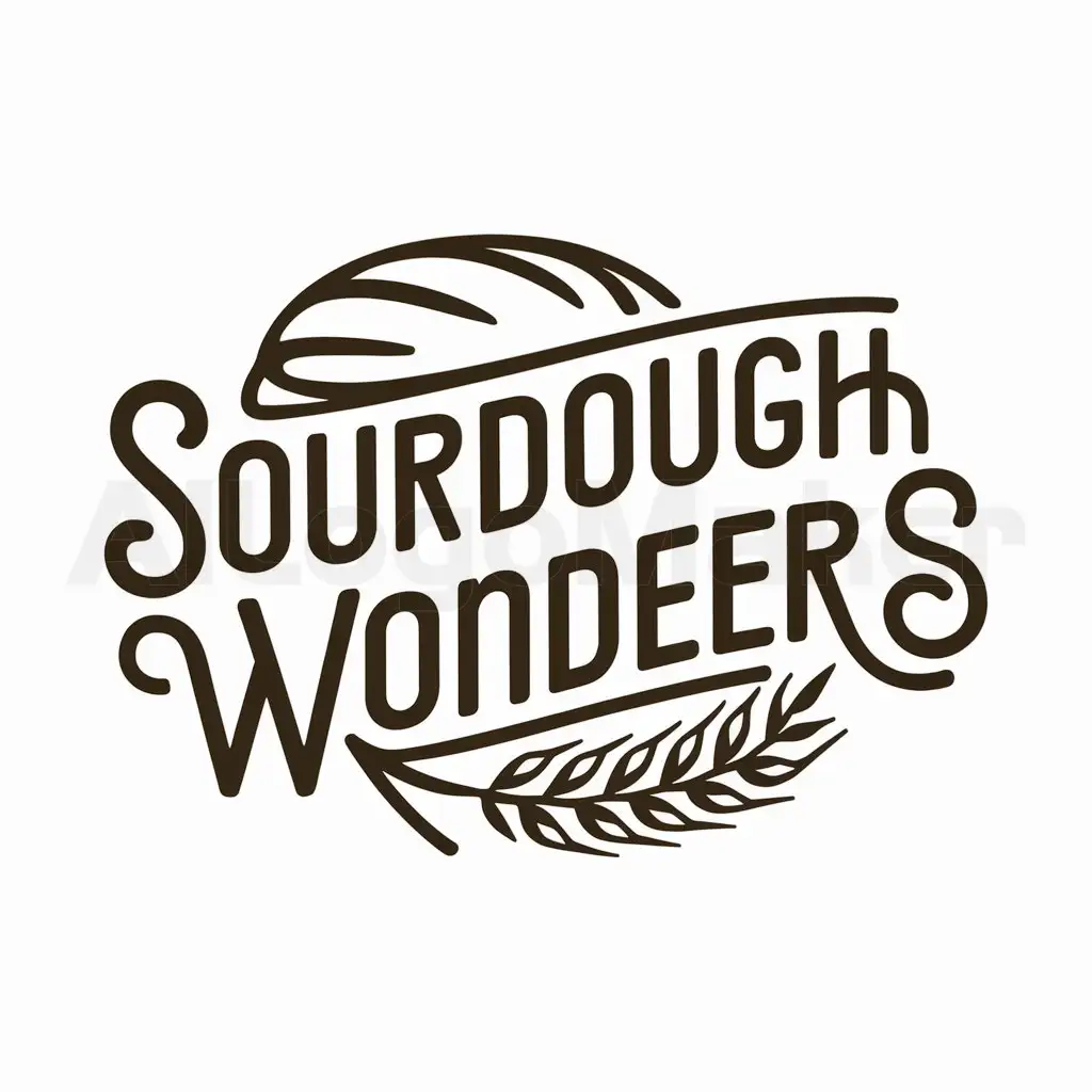 a logo design,with the text "Sourdough Wonders", main symbol:Sourdough and Wheat with Decorative Food related Fonts,Moderate,be used in Restaurant industry,clear background