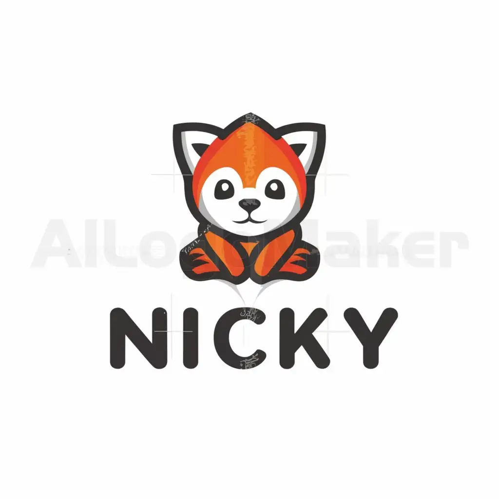 a logo design,with the text "NICKY", main symbol:Red panda,Moderate,be used in Travel industry,clear background