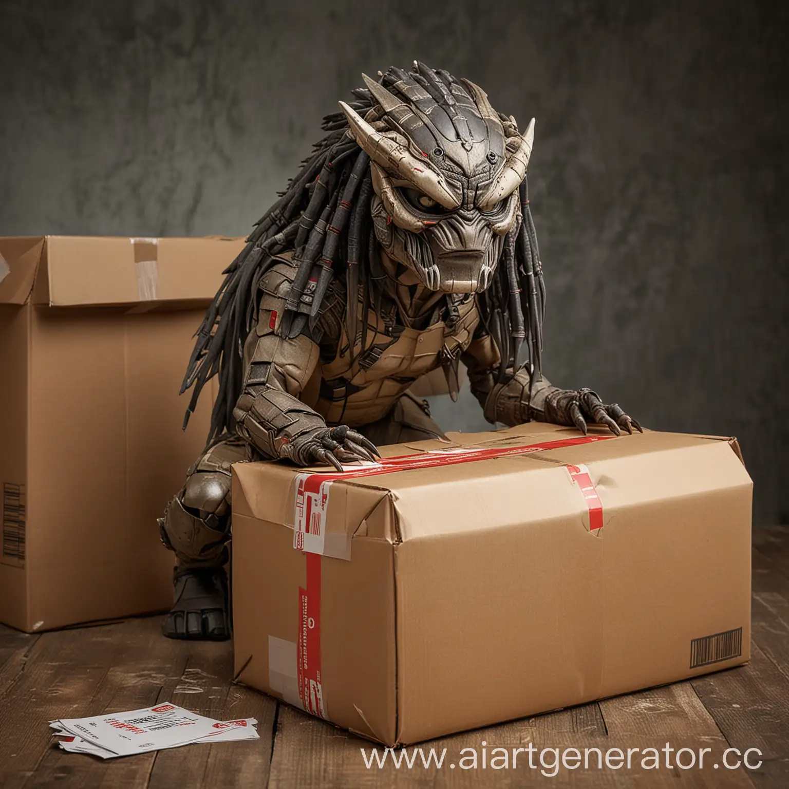 Predator-Packing-Courier-Package-at-Wildberries