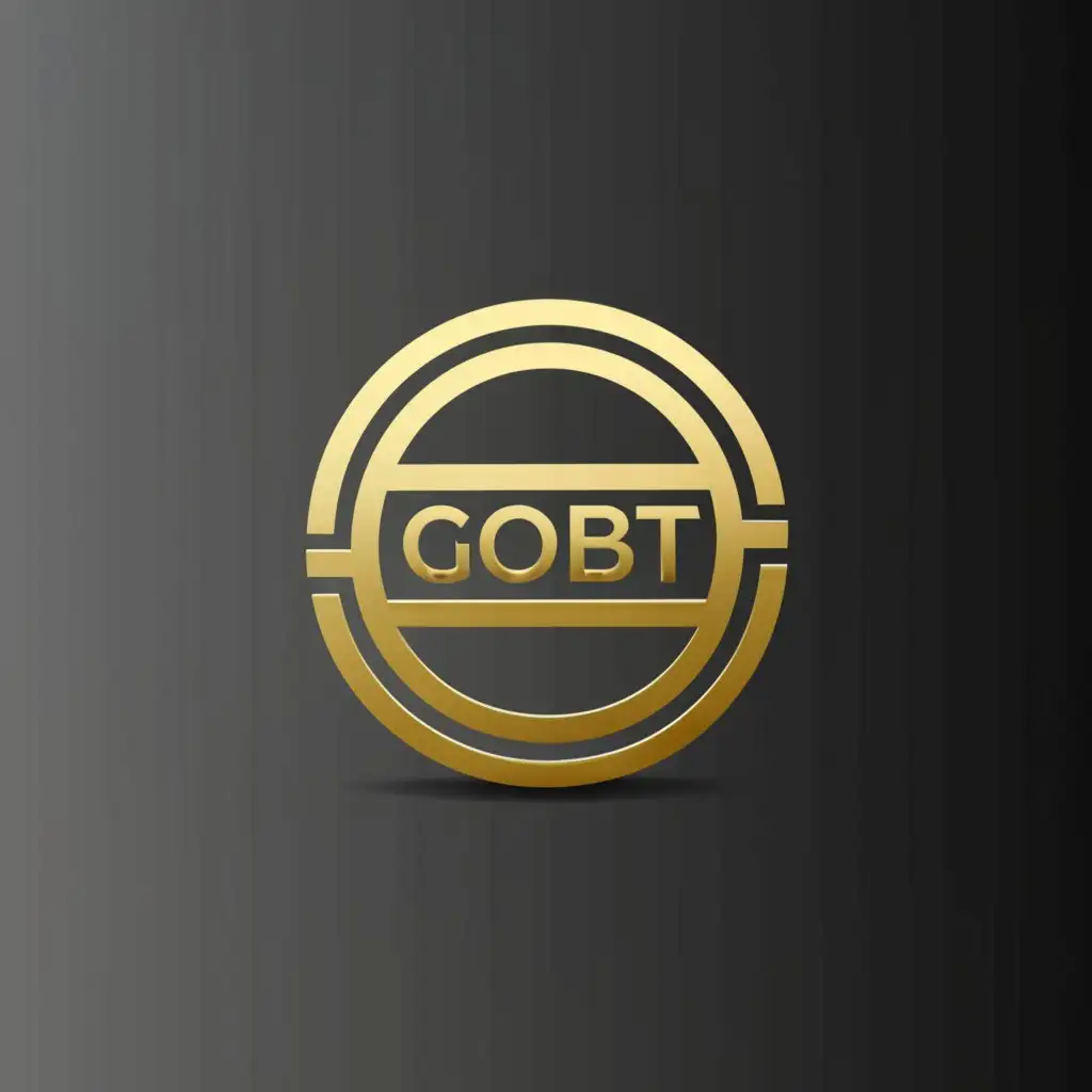 a logo design,with the text "GOBT", main symbol:can you give me logo for token and it is based on gold and coin and inside the coin is aggressive sign of the gold and GOBT which is related to technology and       finance,Minimalistic,be used in Finance industry,clear background