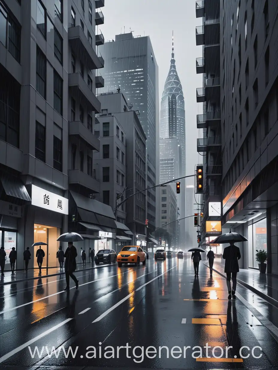 Gray-Cityscape-in-Rain-Urban-Scene-with-Rainy-Atmosphere