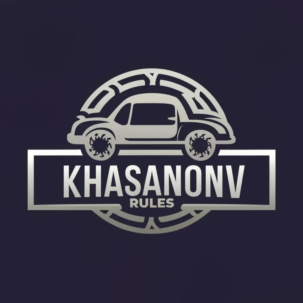 a logo design,with the text "Khasanov rules", main symbol:Auto,complex,be used in Automotive industry,clear background