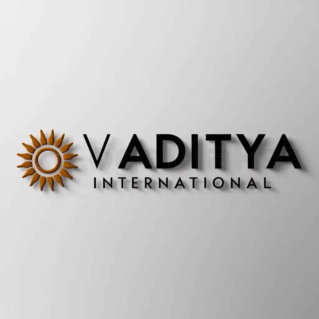 a logo design,with the text "V", main symbol:V ADITYA international,Moderate,clear background
