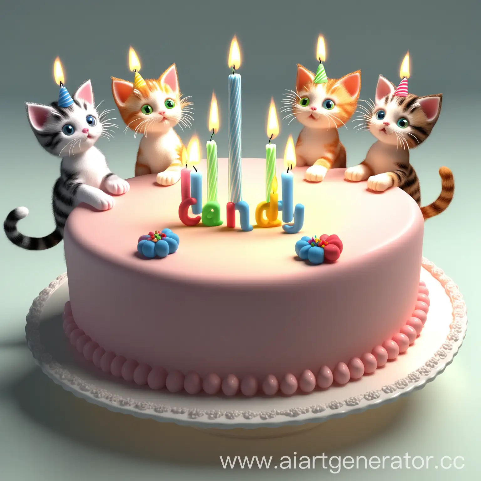 Cute-Kittens-Celebrating-Birthday-with-Candle-Blowing