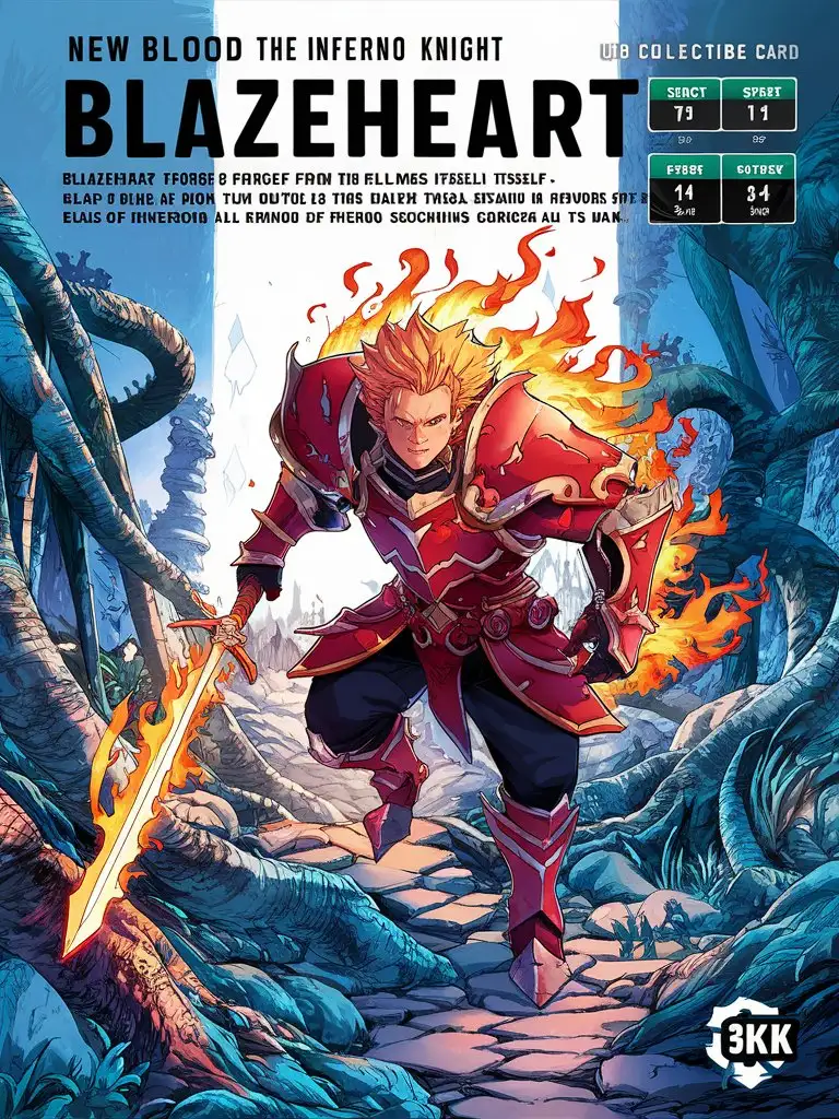 Blazeheart-the-Inferno-Knight-Premium-8K16K-Collectible-Trading-Card-Design