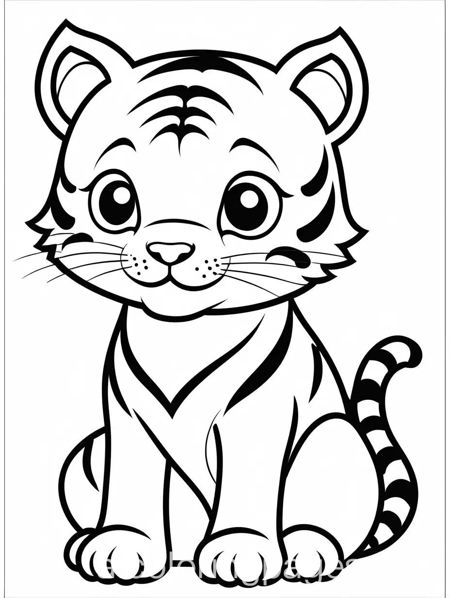Cute-Tiger-Coloring-Page-for-Kids-Kawaii-Style-Black-and-White-Line-Art