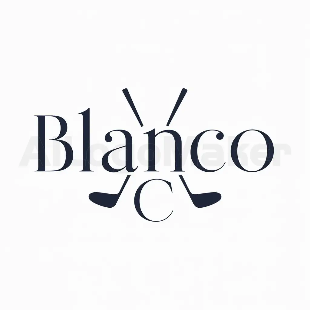a logo design,with the text "nyttigatekst", main symbol:Create a flat vector, illustrative-style wordmark logo design for a country club clothing brand named 'Blanco CC'. Use a combination of classic serif typography and a modernistic twist for the 'CC' which could be replaced by two stylized golf clubs. To emphasize the 'Blanco' part, use a clean sans-serif font, in a subtle beige color to give a hint of the brand's connection to country clubs. Use a shade of navy blue for the 'CC' section to mirror the traditional country club uniforms against a white background.,Moderate,clear background