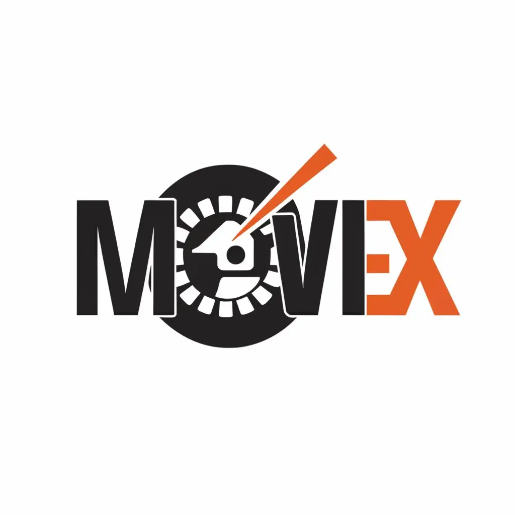 a logo design,with the text "MovieX", main symbol:Film,Moderate,be used in Entertainment industry,clear background