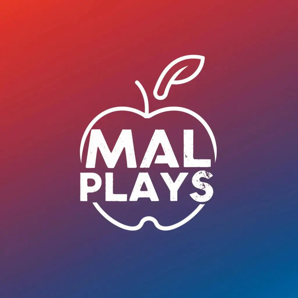 a logo design,with the text "Mal Plays.", main symbol:Apple with bite,Moderate,be used in Entertainment industry,clear background