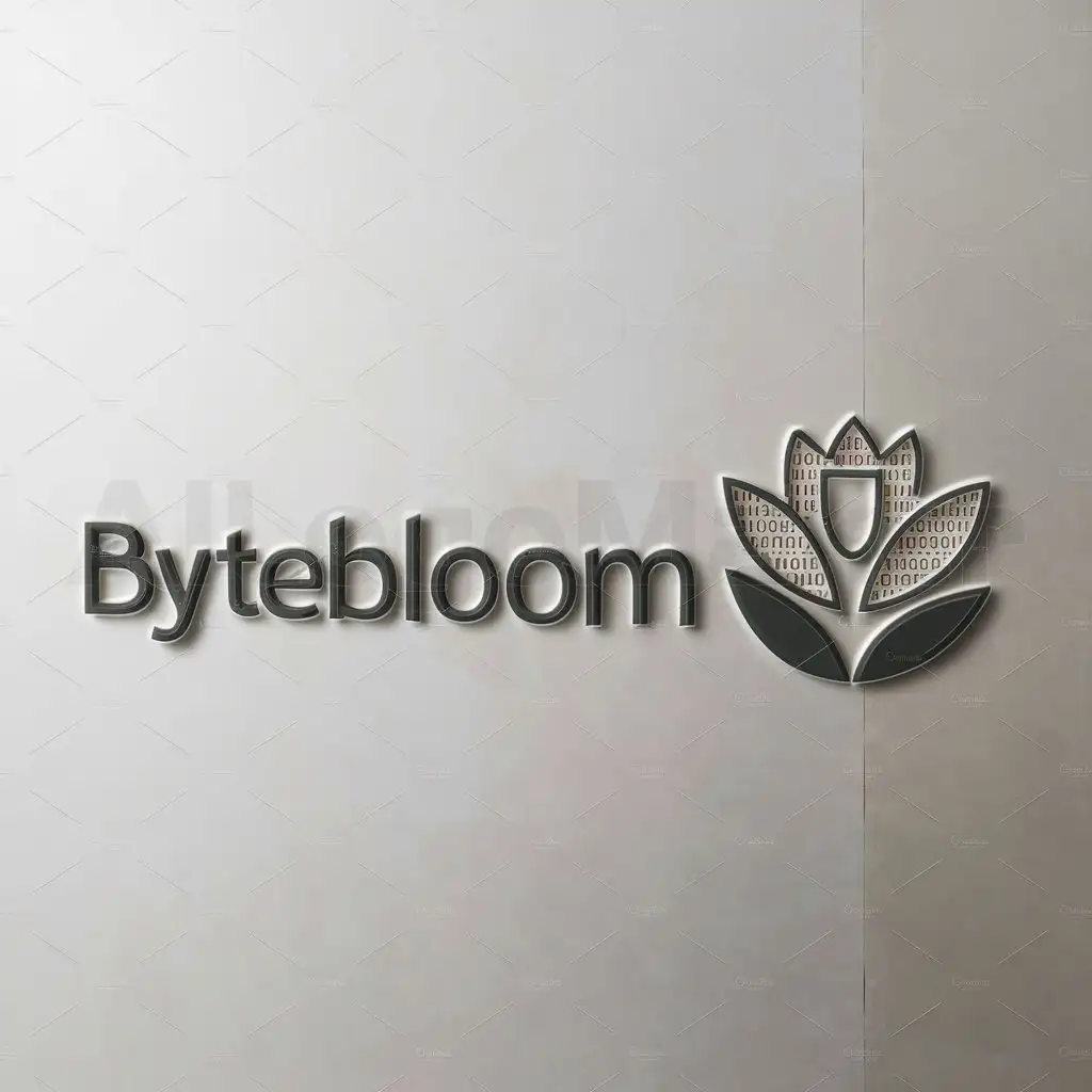 a logo design,with the text "ByteBloom", main symbol:blogs for tech,Moderate,be used in Technology industry,clear background