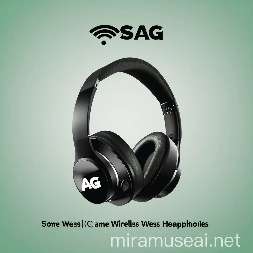 People Wearing SAG Logo Wireless Headphones in Urban Setting