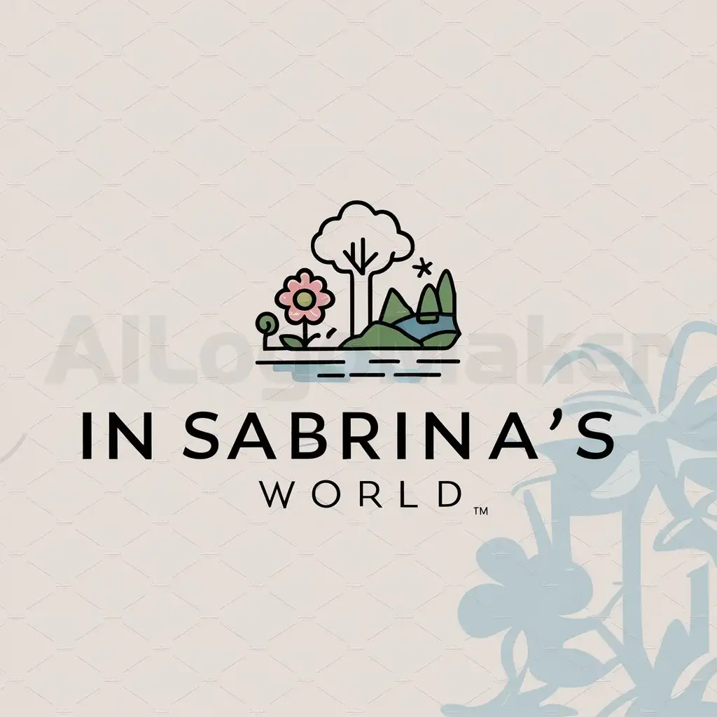 a logo design,with the text "in sabrina's world", main symbol:Nature,Moderate,be used in Travel industry,clear background