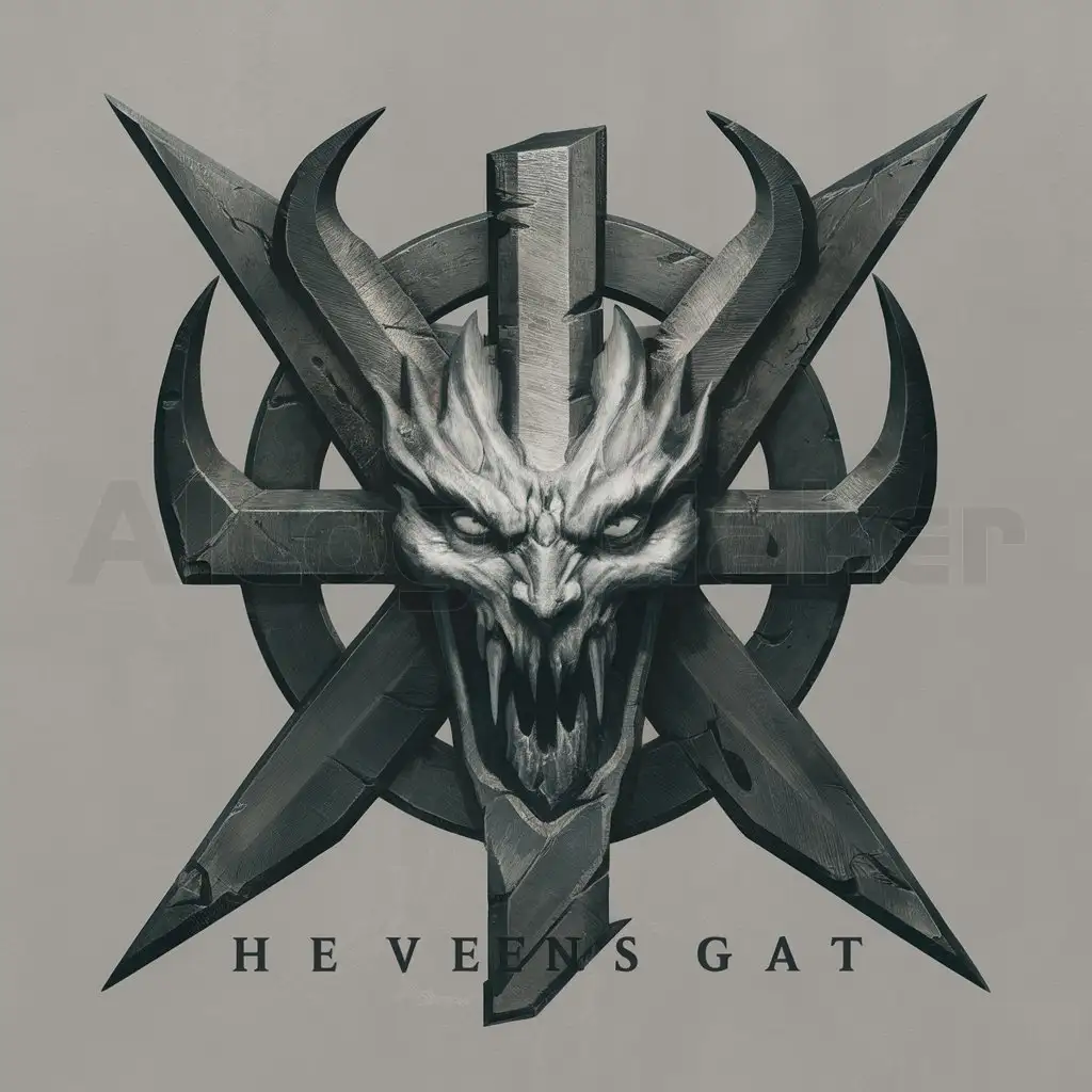 a logo design,with the text "Heavens gate", main symbol:Dark, Deathcore logo,Moderate,clear background