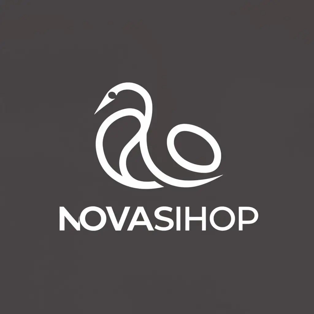 LOGO-Design-For-NovaShop-Elegant-Swan-Symbol-for-Beauty-Spa-Industry