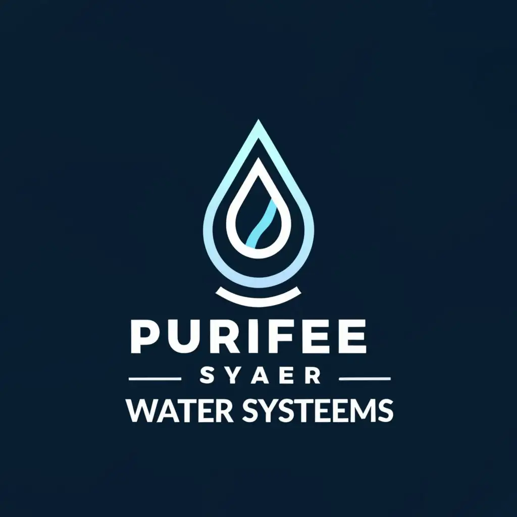 a logo design,with the text "Purified water systems", main symbol:Water,Moderate,be used in Home Family industry,clear background