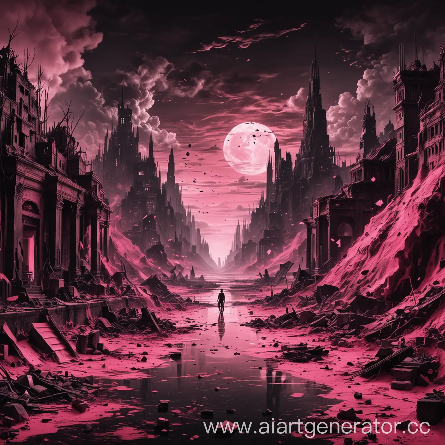 Exploring-the-Dystopian-Effects-of-Civilization-in-Pink-and-Black-Tones