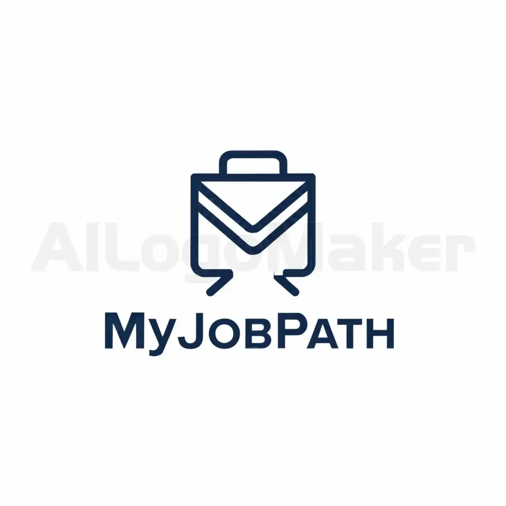 a logo design,with the text "MyJobPath", main symbol:I’m looking for a minimalist and clean logo for my application called ‘MyJobPath’. The application is about managing job applications and tracking the status of selection processes. The logo should use colors related to employment and career. It could incorporate symbols that represent concepts of job, career, path, and progress. Some symbol ideas include an arrow or path symbolizing the career journey and progress, a briefcase or portfolio symbolizing career and professionalism, a location pin symbolizing the discovery of new job opportunities, gears symbolizing work in progress, a light bulb symbolizing ideas and innovation, and a bar or line graph symbolizing growth and career progress.,Moderate,clear background