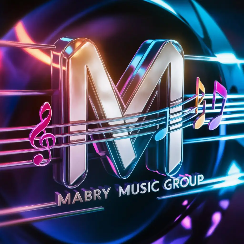 Vibrant 3D Music Group Logo Design