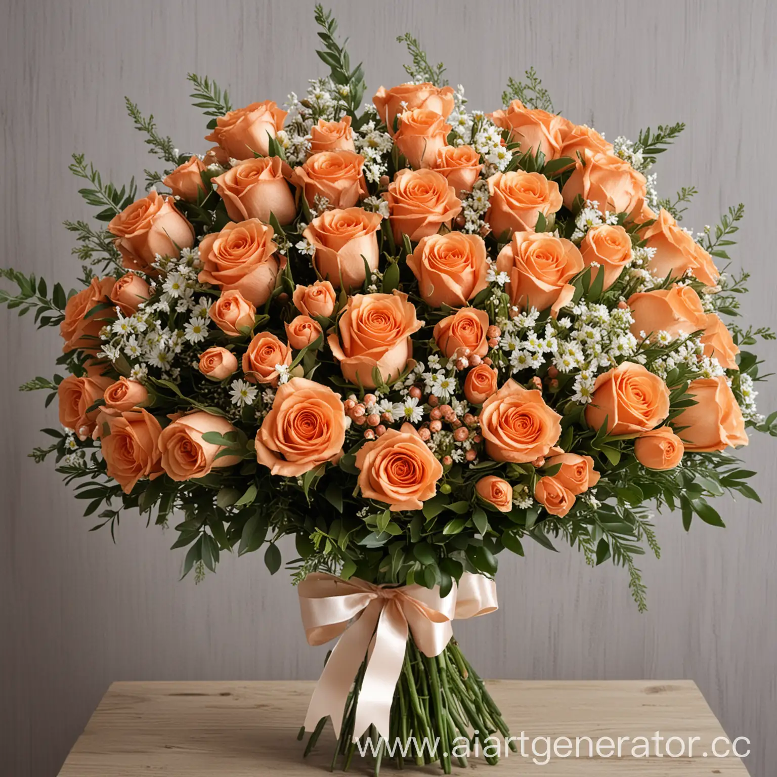 Ruka-Holding-Bouquet-of-101-Orange-Roses