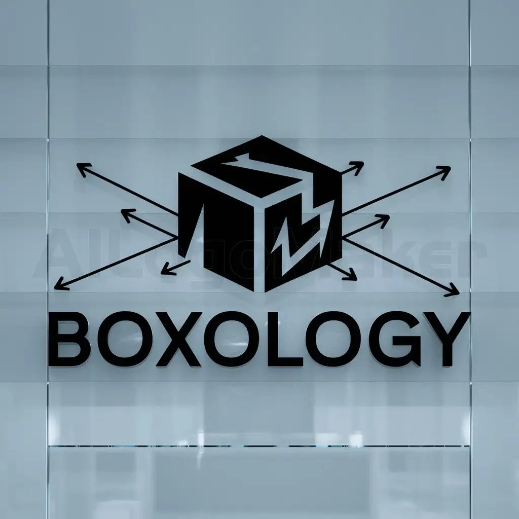 a logo design,with the text "BOXOLOGY", main symbol:a delivery box with 3d diagram,Moderate,clear background