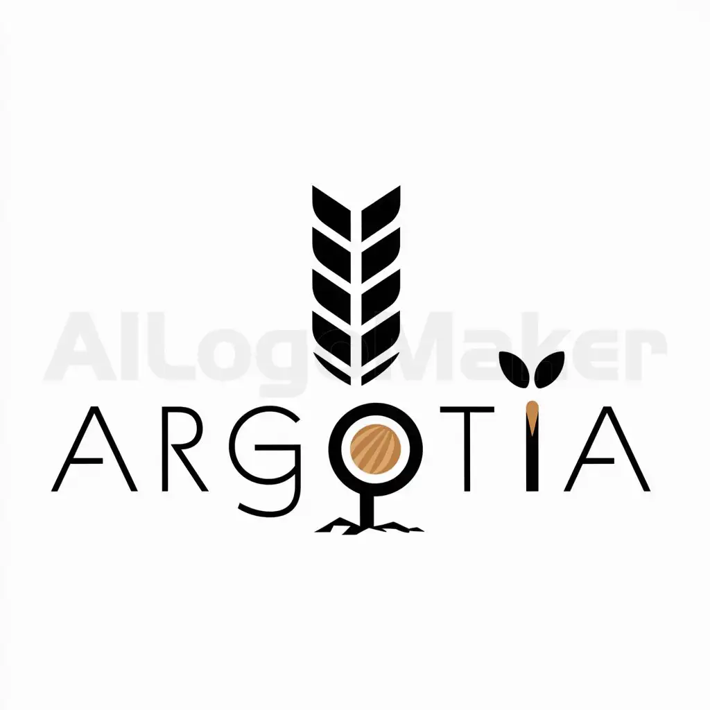 a logo design,with the text "argotia", main symbol:Logo for agricultural company called argotia,complex,clear background
