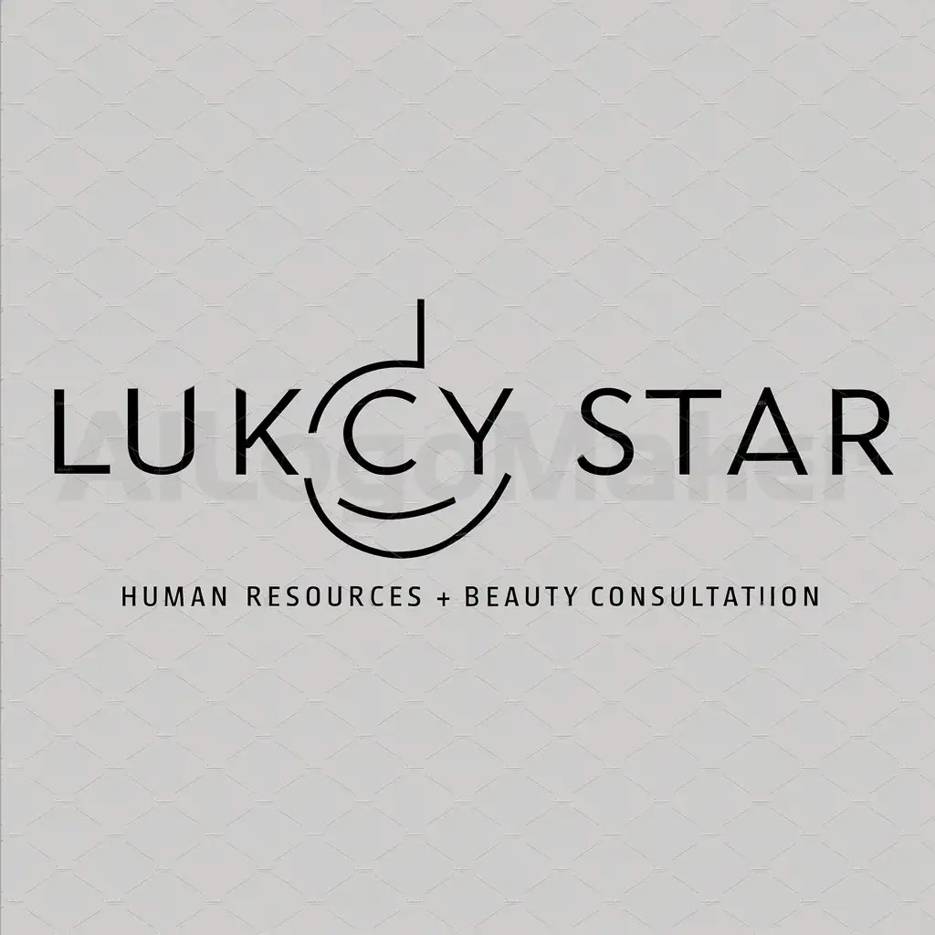 LOGO-Design-for-Lukcy-Star-Human-Resources-and-Beauty-Consultation-Emblem