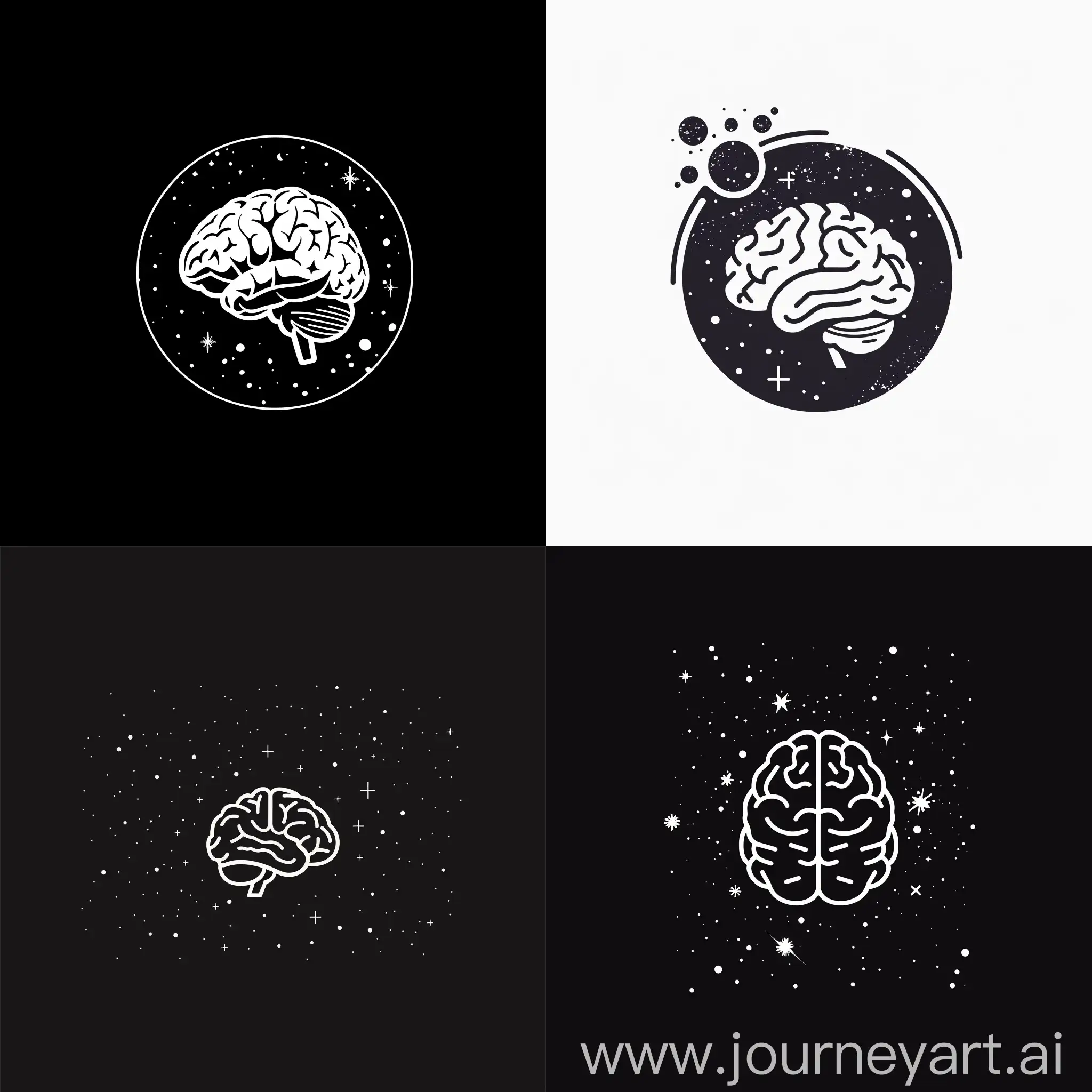 sign, logo, brain, galaxy, psychology, minimalism, monochrome