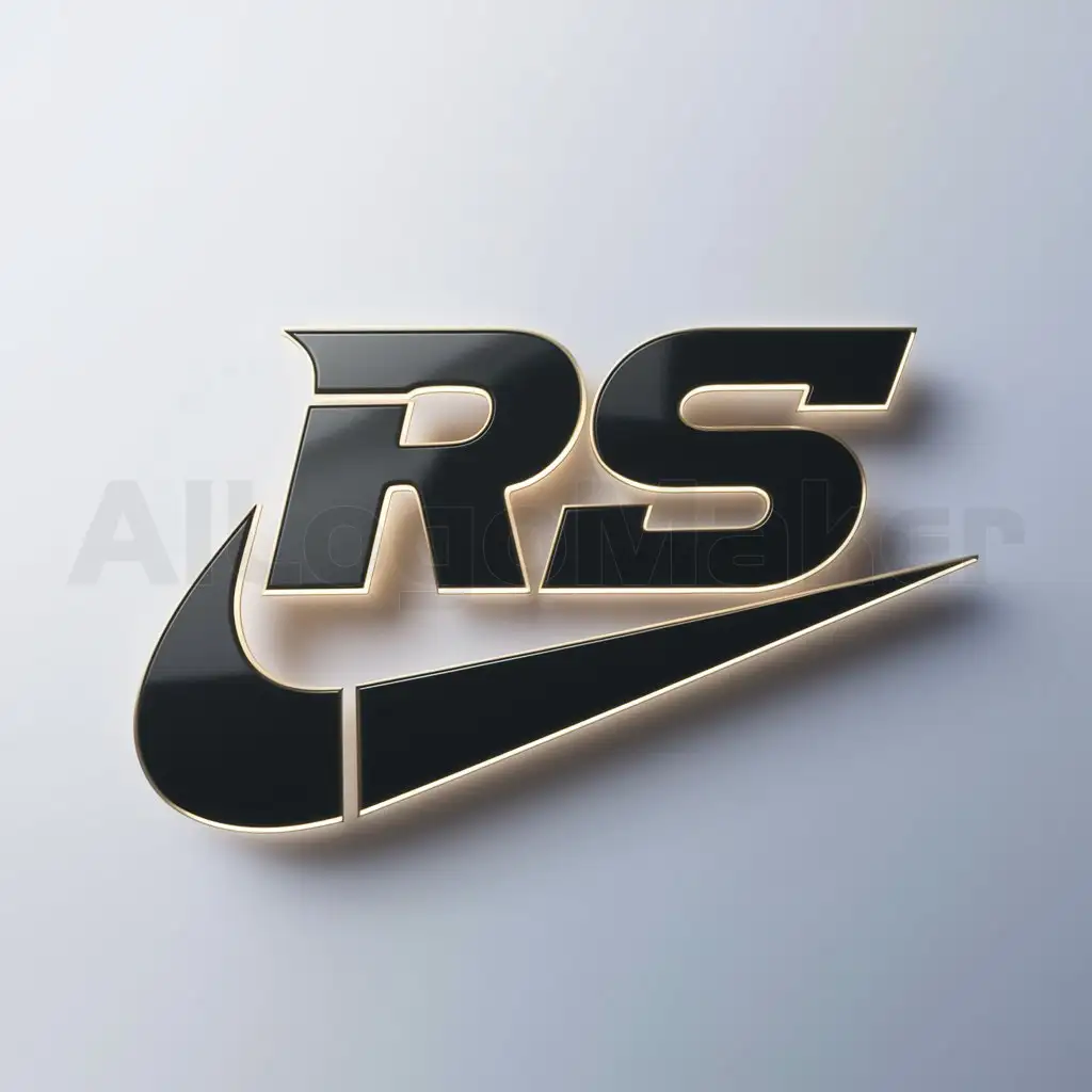 a logo design,with the text "RS", main symbol:Nike shoes,Moderate,clear background