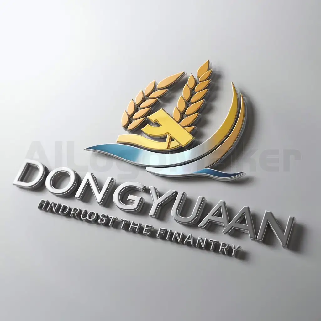 a logo design,with the text "Dongyuan", main symbol:wheat ears river Communist Party emblem,Moderate,be used in Finance industry,clear background