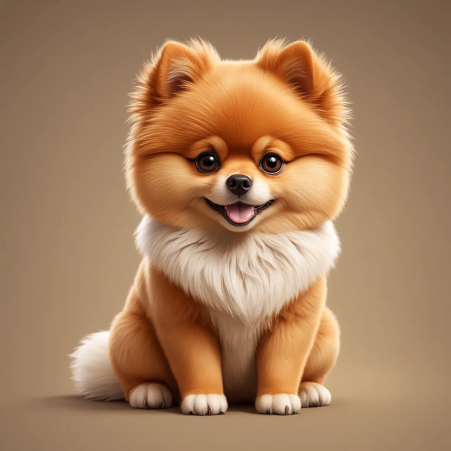 Cartoon-Pomeranian-Dog-Sitting-Pose-Illustration