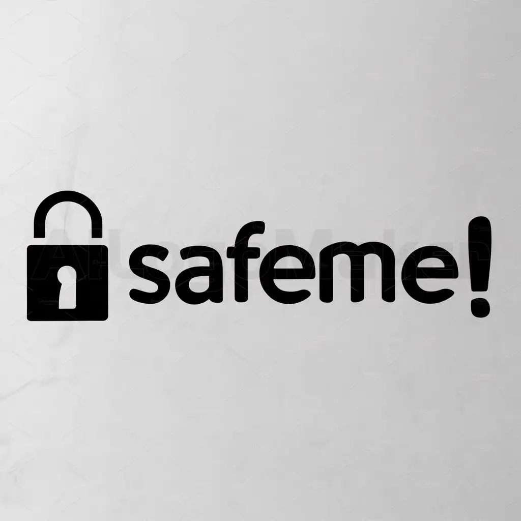 a logo design,with the text "SafeMe!", main symbol:padlock,Moderate,be used in Education industry,clear background