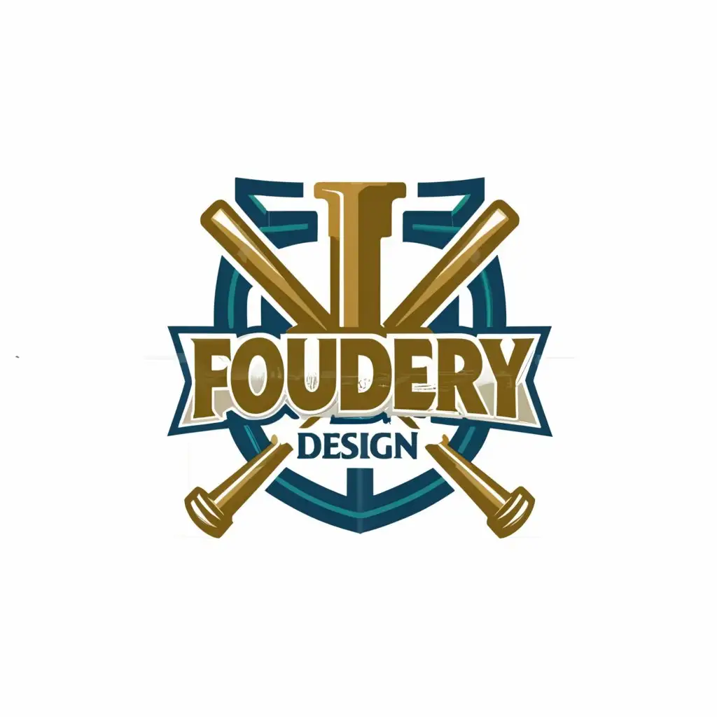 a logo design,with the text "Foudery Design", main symbol:baseball bat,Moderate,be used in Others industry,clear background