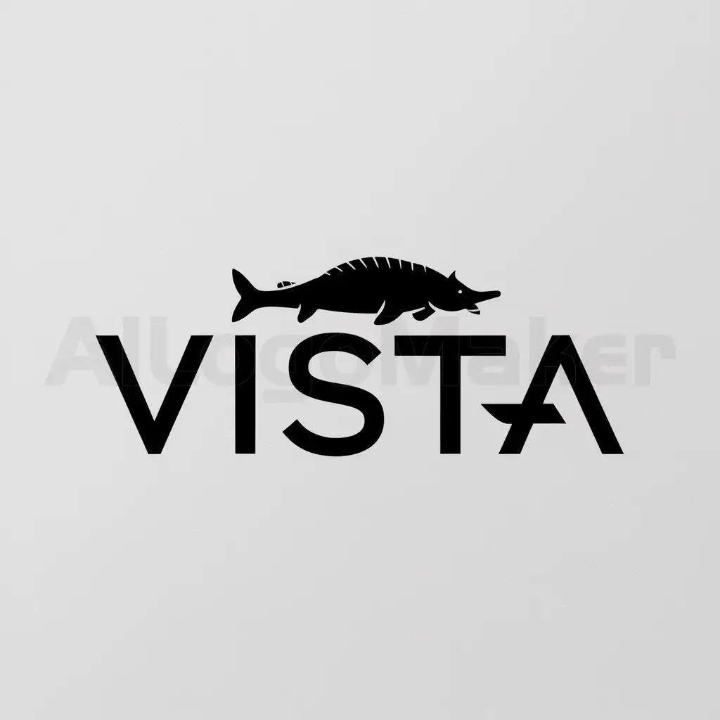 a logo design,with the text "name of brand vista", main symbol:sturgeon,Minimalistic,clear background