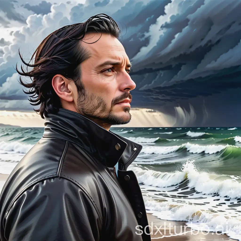 Middleaged-Man-Contemplating-Stormy-Seas