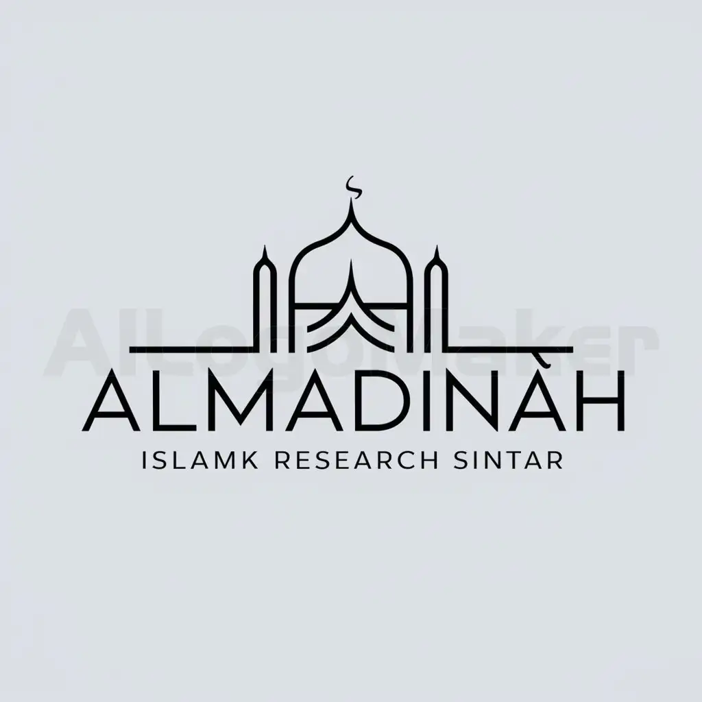 a logo design,with the text "almadinah islamk research sintar", main symbol:almadinah islamk research sientr,complex,clear background