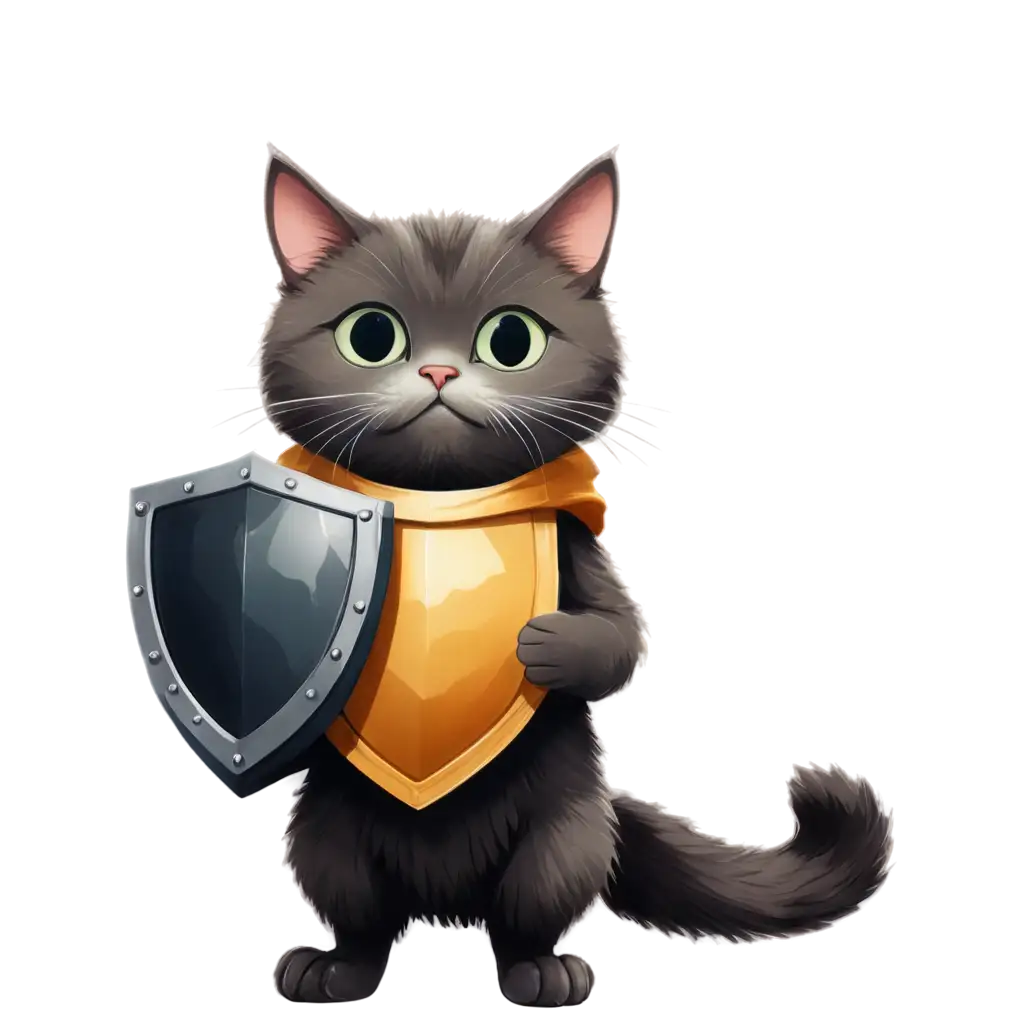 Cartoon Cat with shield