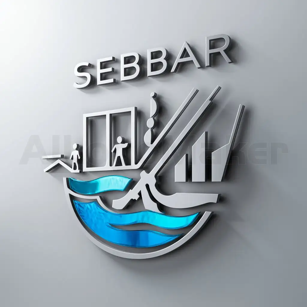 a logo design,with the text "sebbar", main symbol:windshield wiper/water/man/window/building,Moderate,clear background