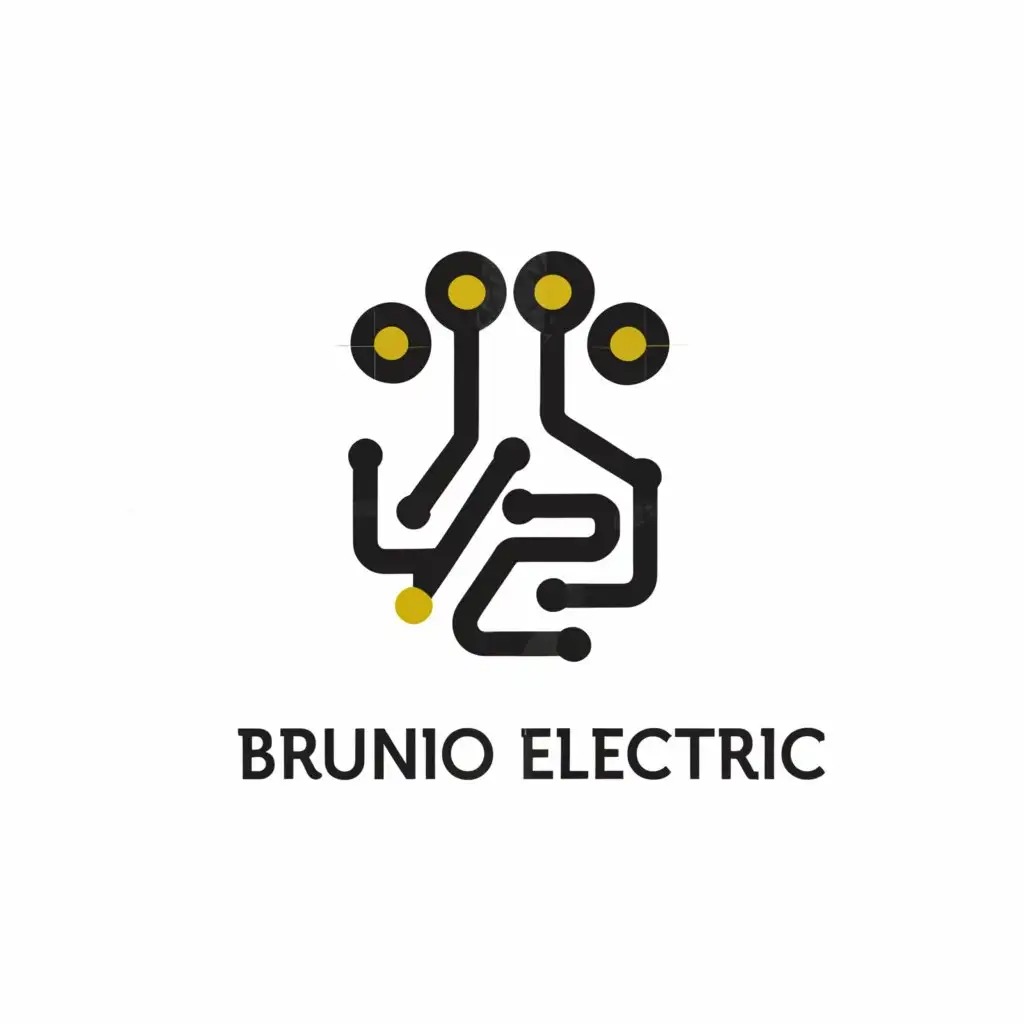a logo design,with the text 'Bruno Electric', main symbol:Cat's paw in the form of an electrical circuit,Minimalistic,be used in Technology industry,clear background
