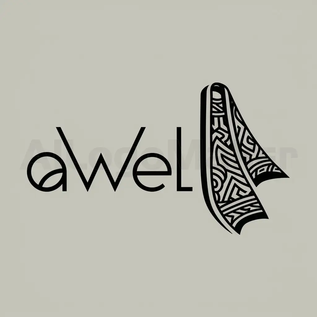 a logo design,with the text "AWEL", main symbol:TRADITIONAL CLOTH,Moderate,clear background