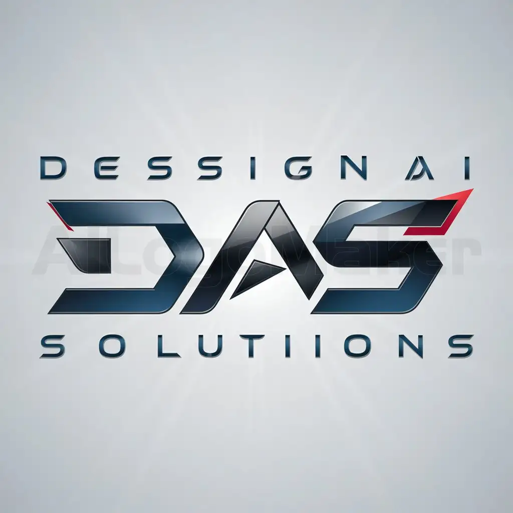 a logo design,with the text "Design AI Solutions", main symbol:High-tech, stylish, DAS,Moderate,clear background