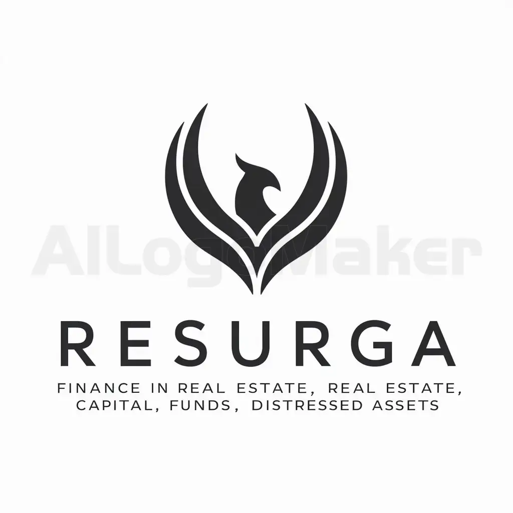 a logo design,with the text "Resurga", main symbol:finance, real estate, capital, fund, distressed,Moderate,be used in Finance industry,clear background